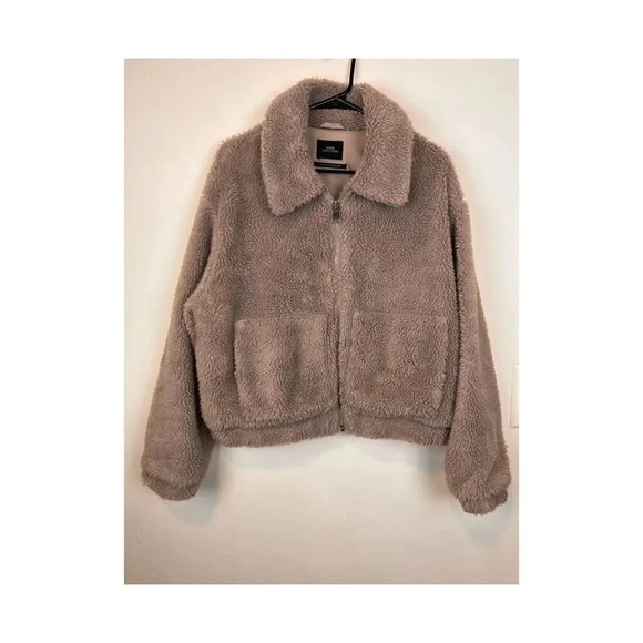 Urban Outfitters Cropped Teddy Bear Jacket Sz L - Picture 6 of 16